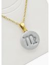 SET DE COLLAR ZODIACO, DIJE EN ACERO INOXIDABLE 316L