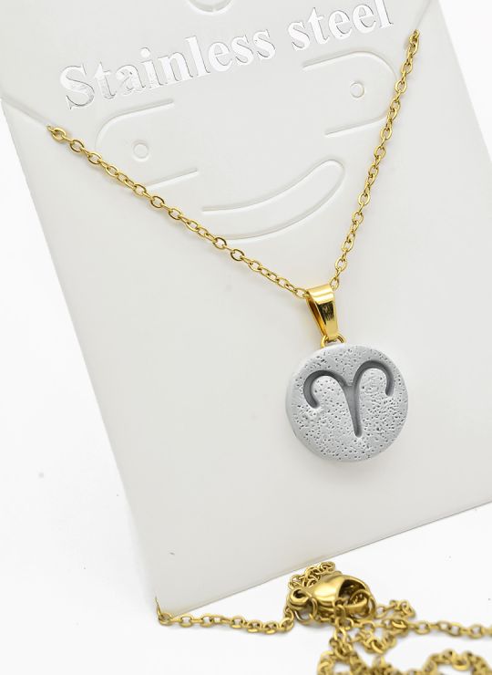 SET DE COLLAR ZODIACO, DIJE EN ACERO INOXIDABLE 316L