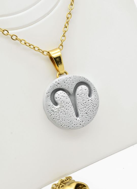SET DE COLLAR ZODIACO, DIJE EN ACERO INOXIDABLE 316L