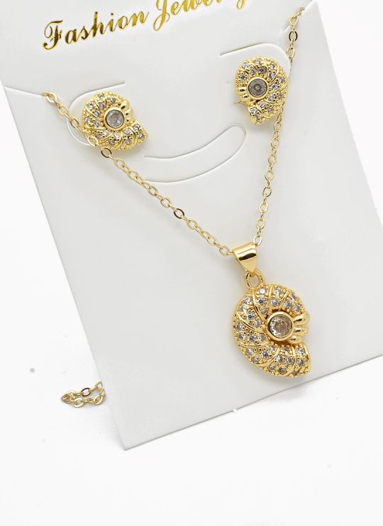 SET DE COLLAR Y DIJE EN RODIO CON MICROCIRCIONES / GARANTIA