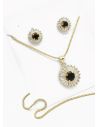 SET DE COLLAR Y DIJE EN RODIO CON MICROCIRCIONES / GARANTIA