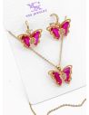SET DE COLLAR Y DIJE EN RODIO CON MICROCIRCIONES / GARANTIA