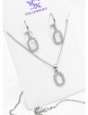 SET DE COLLAR Y DIJE EN RODIO CON MICROCIRCIONES / GARANTIA