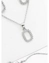SET DE COLLAR Y DIJE EN RODIO CON MICROCIRCIONES / GARANTIA