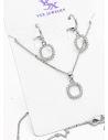 SET DE COLLAR Y DIJE EN RODIO CON MICROCIRCIONES / GARANTIA