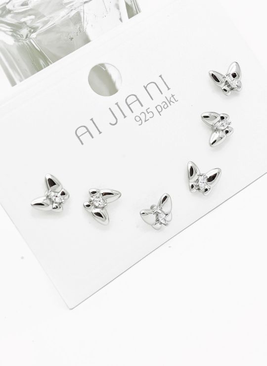 SET DE ARETES X 3 PARES RODIO XUPING /GARANTIZADO