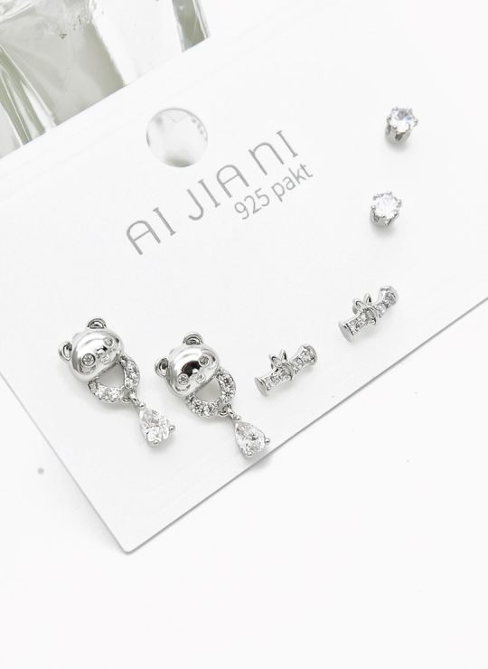 SET DE ARETES X 3 PARES RODIO XUPING /GARANTIZADO