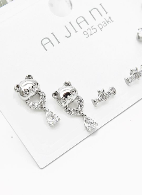 SET DE ARETES X 3 PARES RODIO XUPING /GARANTIZADO