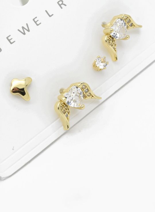 SET DE ARETES X 3 PARES RODIO XUPING /GARANTIZADO