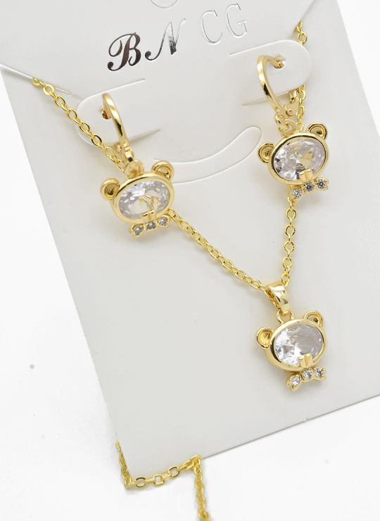 SET DE COLLAR Y DIJE EN RODIO CON MICROCIRCIONES / GARANTIA