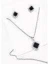 SET DE COLLAR Y DIJE EN RODIO CON MICROCIRCIONES / GARANTIA