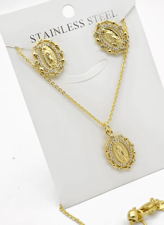 SET DE COLLAR Y DIJE EN RODIO CON MICROCIRCIONES / GARANTIA