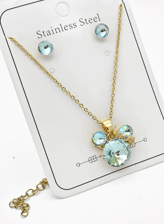 SET DE COLLAR, DIJE EN ACERO INOXIDABLE 316L