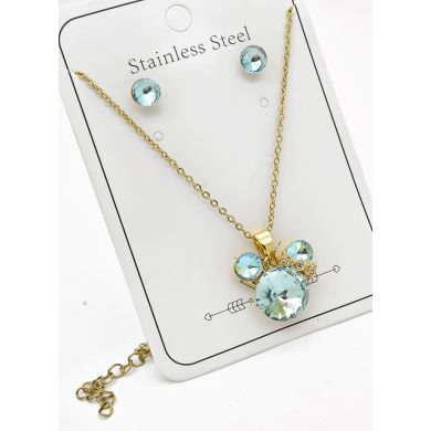 SET DE COLLAR, DIJE EN ACERO INOXIDABLE 316L