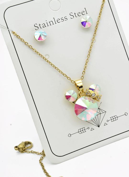 SET DE COLLAR, DIJE EN ACERO INOXIDABLE 316L