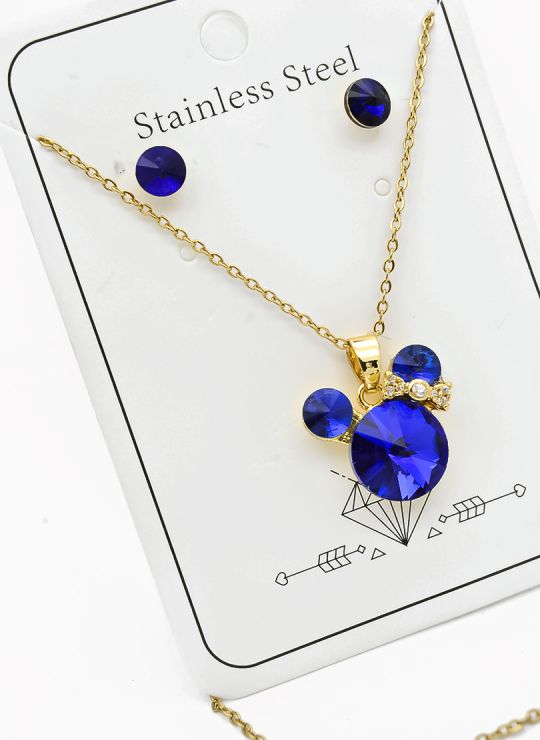 SET DE COLLAR, DIJE EN ACERO INOXIDABLE 316L