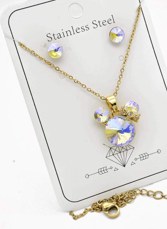 SET DE COLLAR, DIJE EN ACERO INOXIDABLE 316L
