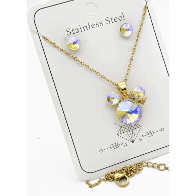 SET DE COLLAR, DIJE EN ACERO INOXIDABLE 316L