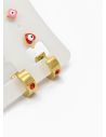 SET DE ARETES X 3 CRISTALES SURTIDO/ACERO INOXIDABLE