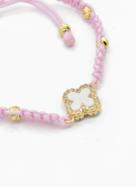 PULSERA TEJIDA / BRAZALETE EN RODIO CON MICROCIRCONES