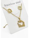SET DE COLLAR, DIJE Y ARETES EN ACERO INOXIDABLE 316L