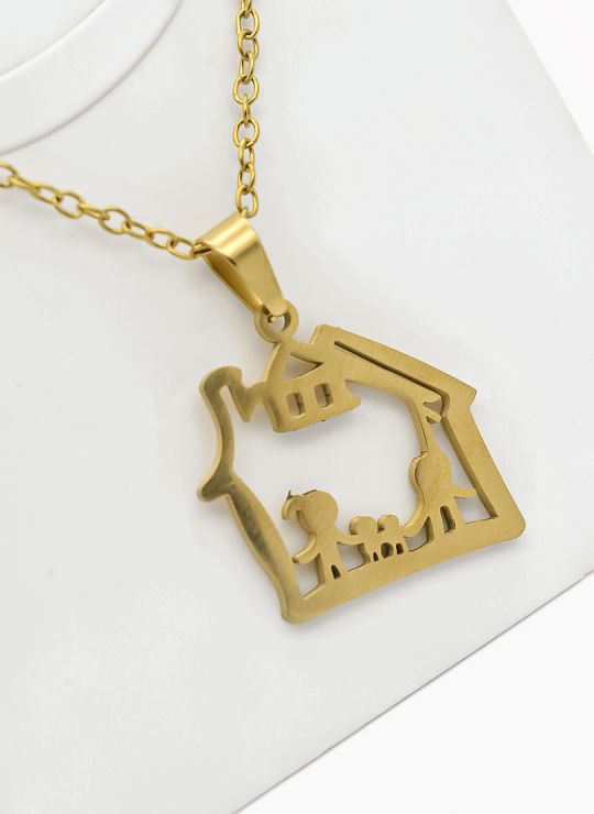 SET DE COLLAR, DIJE Y ARETES EN ACERO INOXIDABLE 316L