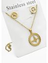 SET DE COLLAR, DIJE Y ARETES EN ACERO INOXIDABLE 316L