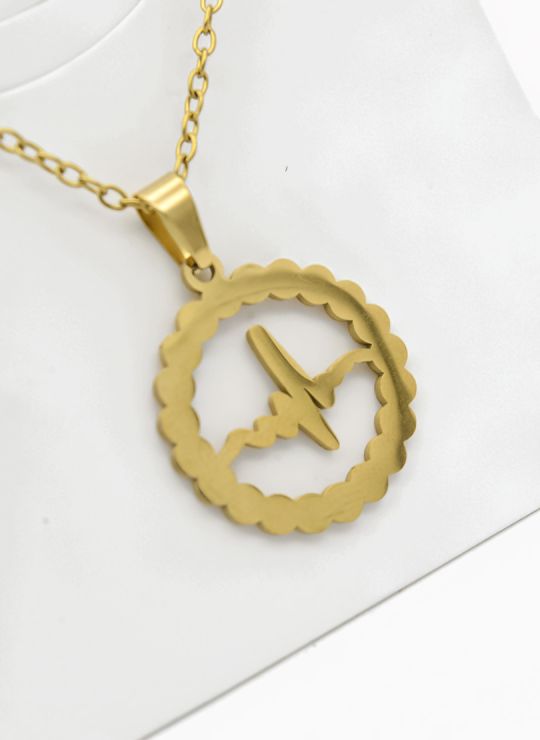 SET DE COLLAR, DIJE Y ARETES EN ACERO INOXIDABLE 316L