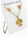 SET DE COLLAR, DIJE Y ARETES EN ACERO INOXIDABLE 316L