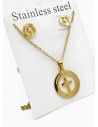 SET DE COLLAR, DIJE Y ARETES EN ACERO INOXIDABLE 316L