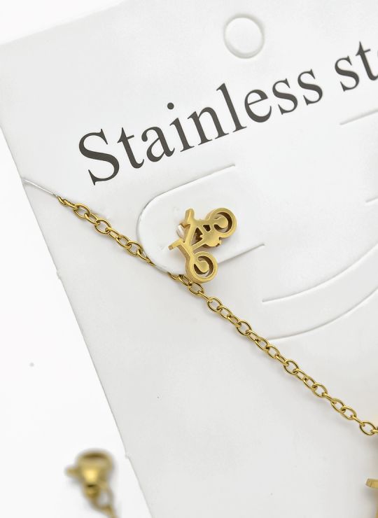 SET DE COLLAR, DIJE Y ARETES EN ACERO INOXIDABLE 316L