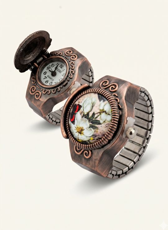 ANILLO AJUSTABLE METALICO RELOJ ESPECIAL VINTAGE
