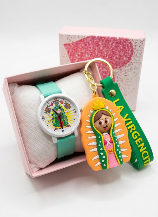 SET DE RELOJ CON LLAVERO GOMA PERSONAJE Y ESTUCHE DE LUJO