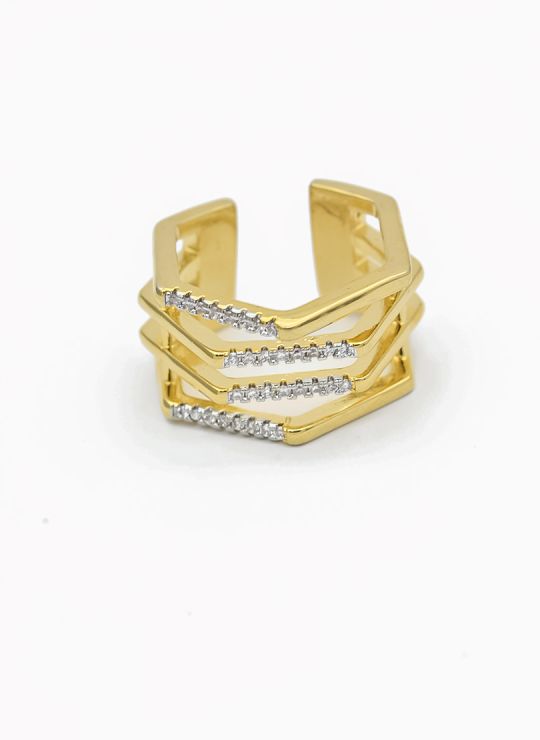 ANILLO GRADUABLE RODIO XUPING YXZ CRISTALES