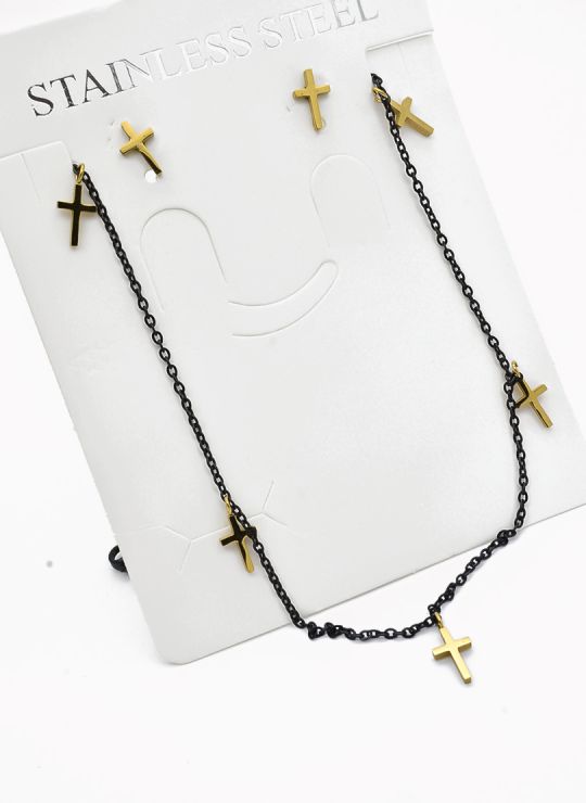 SET DE COLLAR, DIJE EN ACERO INOXIDABLE 316L