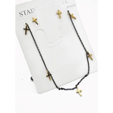 SET DE COLLAR, DIJE EN ACERO INOXIDABLE 316L