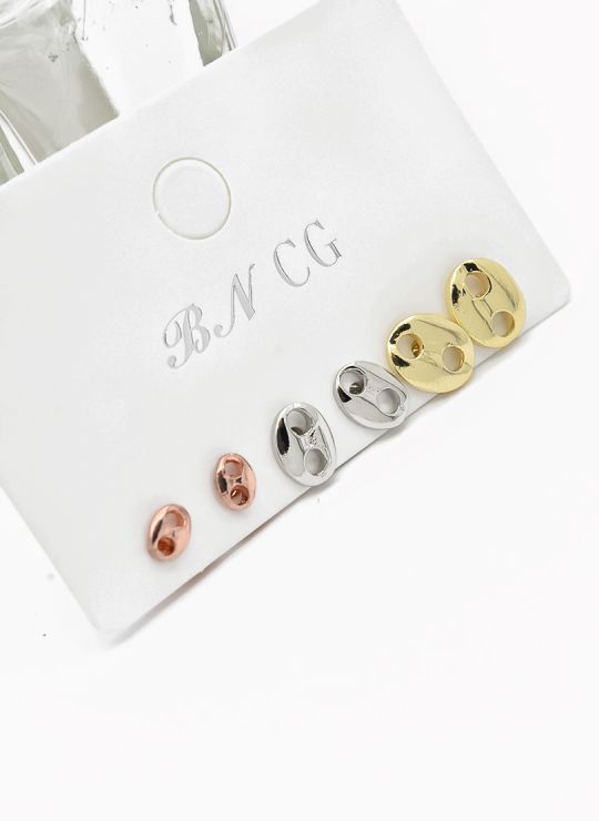 SET DE ARETES X 3 PARES RODIO XUPING /GARANTIZADO