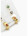 SET DE ARETES X 3 CRISTALES SURTIDO/ACERO INOXIDABLE