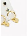 SET DE ARETES X 3 CRISTALES SURTIDO/ACERO INOXIDABLE