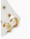 SET DE ARETES X 3 CRISTALES SURTIDO/ACERO INOXIDABLE