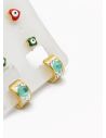 SET DE ARETES X 3 CRISTALES SURTIDO/ACERO INOXIDABLE