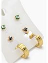 SET DE ARETES X 3 CRISTALES SURTIDO/ACERO INOXIDABLE