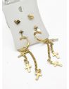 SET DE ARETES X 3 CRISTALES SURTIDO/ACERO INOXIDABLE