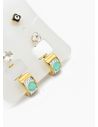 SET DE ARETES X 3 CRISTALES SURTIDO/ACERO INOXIDABLE