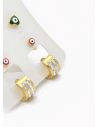 SET DE ARETES X 3 CRISTALES SURTIDO/ACERO INOXIDABLE