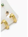 SET DE ARETES X 3 CRISTALES SURTIDO/ACERO INOXIDABLE