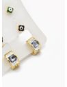 SET DE ARETES X 3 CRISTALES SURTIDO/ACERO INOXIDABLE