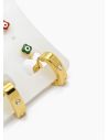 SET DE ARETES X 3 CRISTALES SURTIDO/ACERO INOXIDABLE
