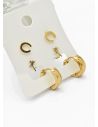 SET DE ARETES X 3 CRISTALES SURTIDO/ACERO INOXIDABLE