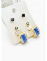 SET DE ARETES X 3 CRISTALES SURTIDO/ACERO INOXIDABLE